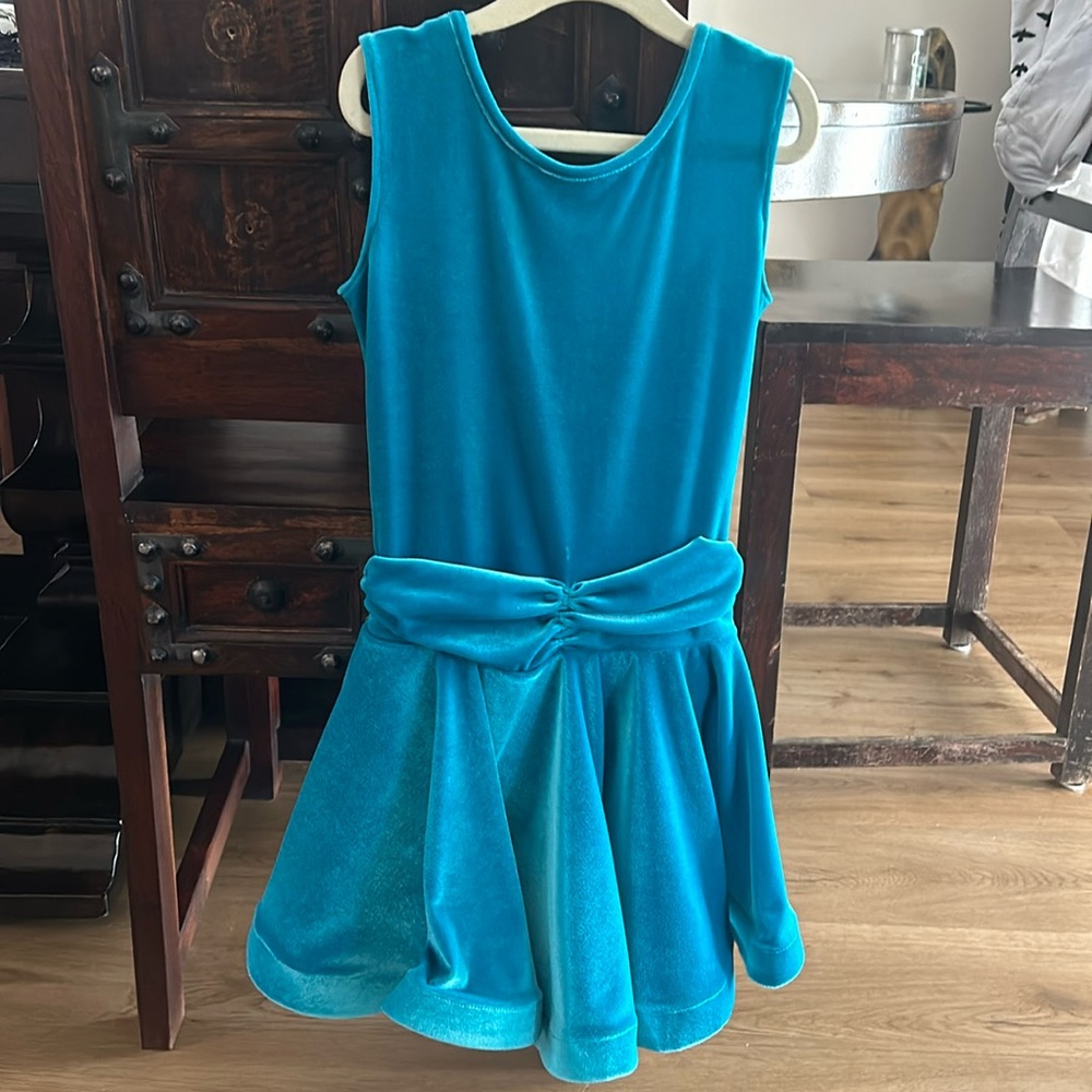 CUSTOM MADE GIRLS LATIN BALLROOM DRESS TEAL
